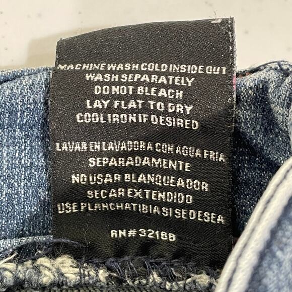 Vintage 90s Y2k Bubblegum Embroidered Stretch Flare Jeans Trashy 9 10 - Picture 10 of 10